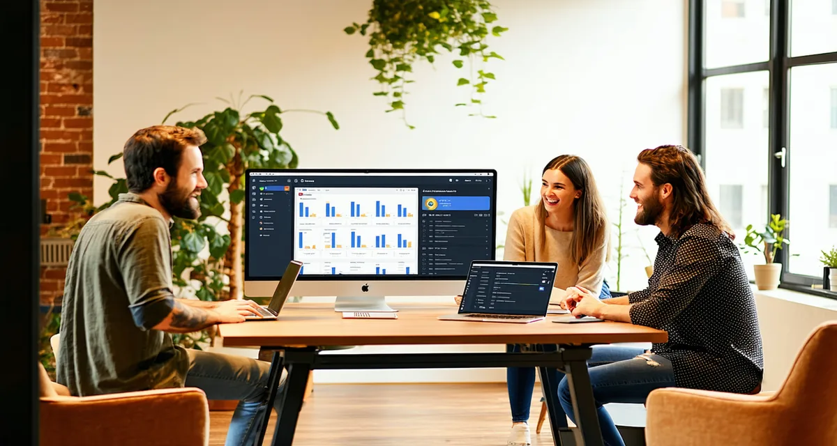 San Francisco SaaS startup office, small focused team at work